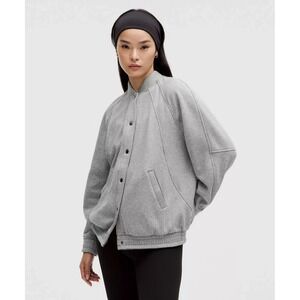 Lululemon Scuba Oversized Varsity Jacket Plush Heathered Grey‎ XL/XXL NWT